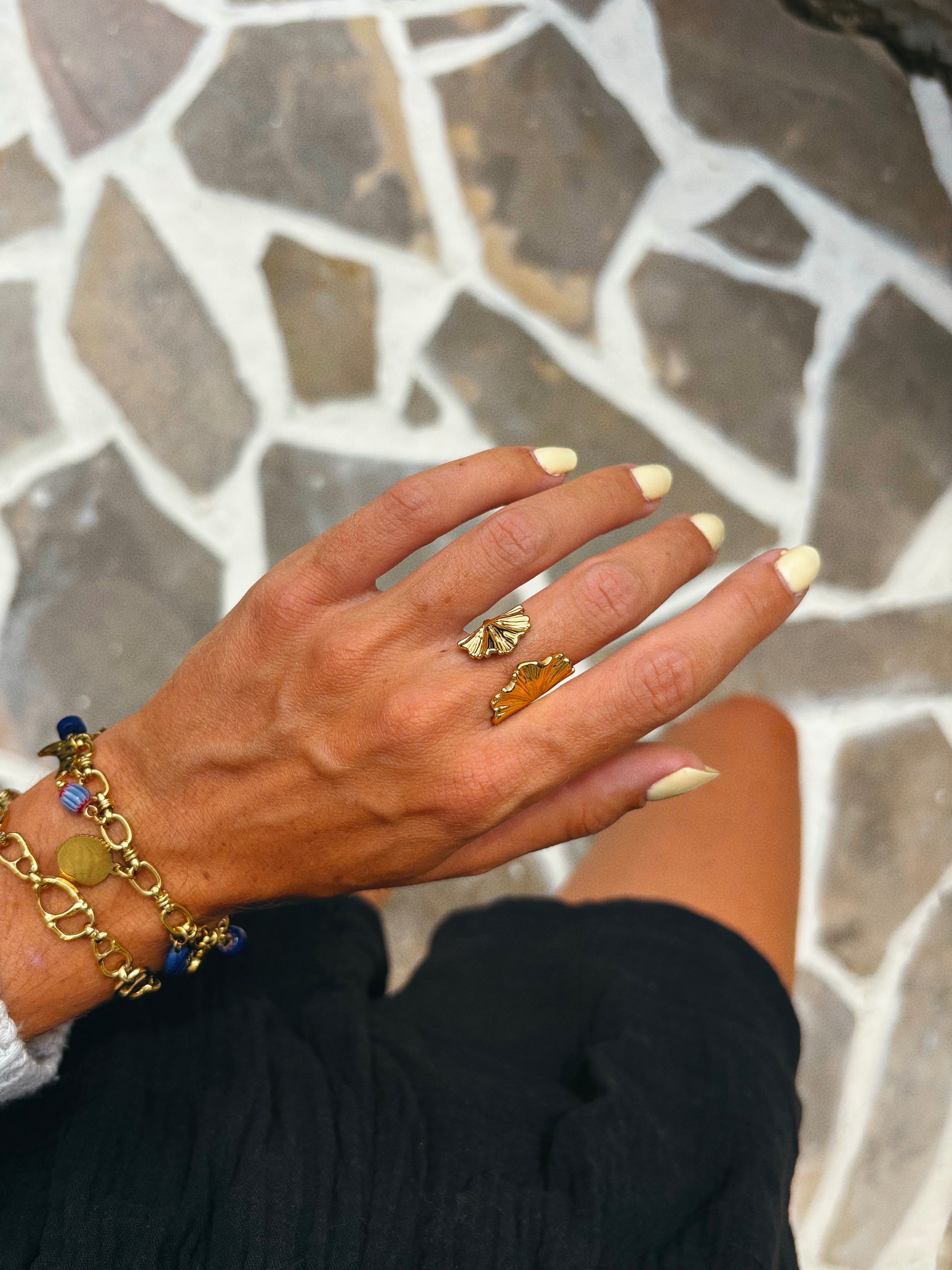 Bague feuille Ginkgo