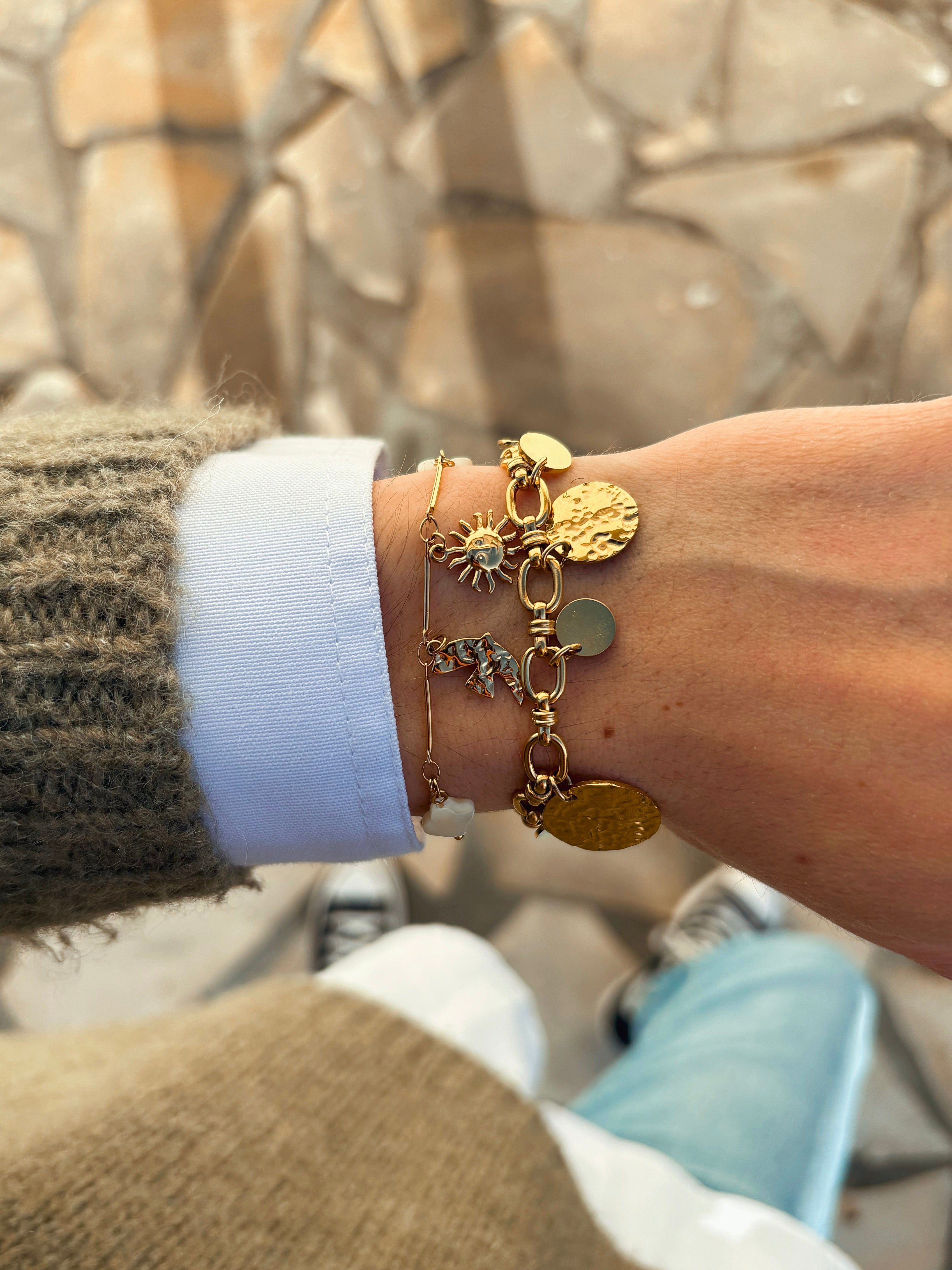 Bracelet breloques doré