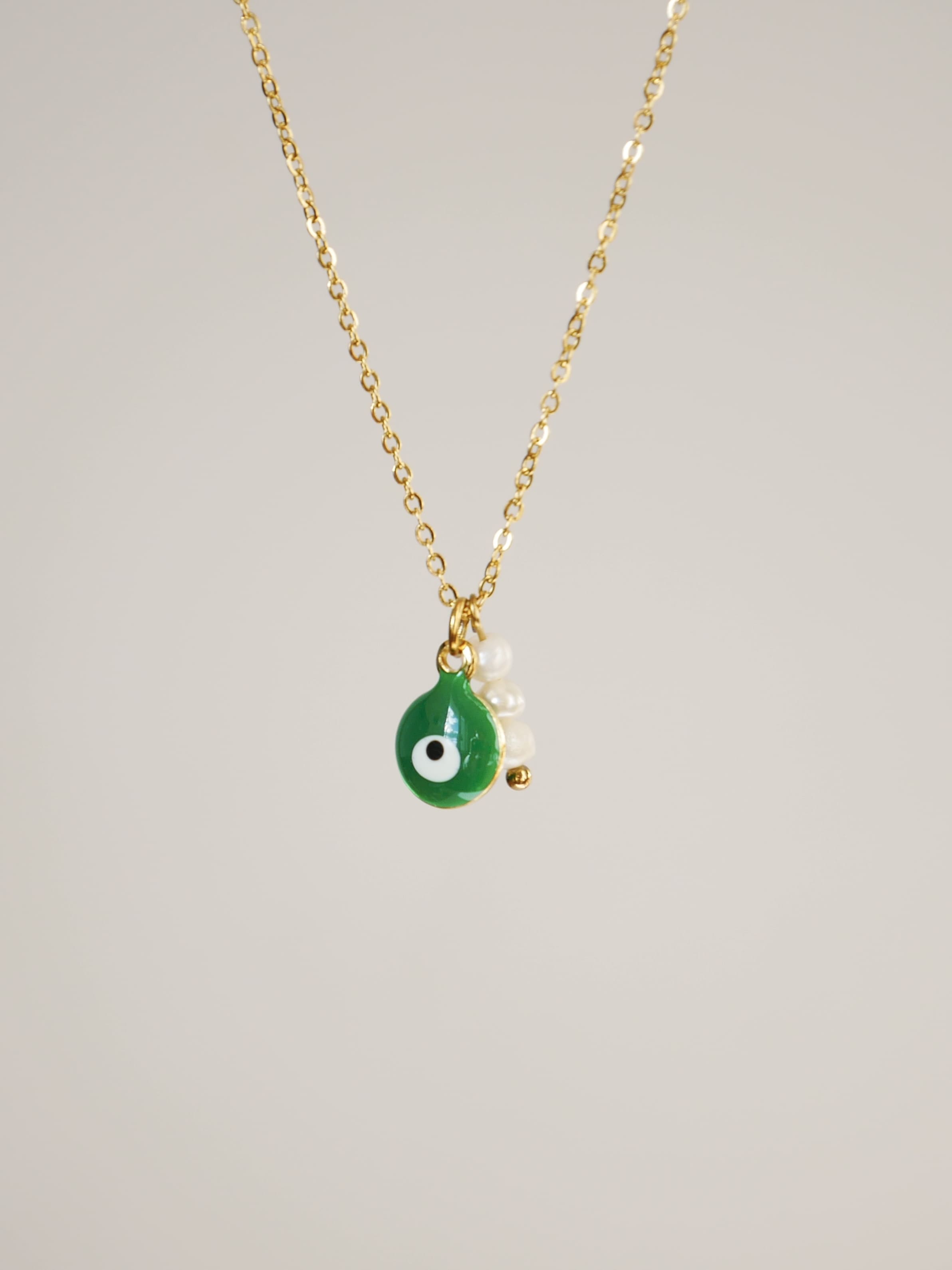 Collier oeil Grec vert