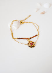 Bracelet multi-rangs pierres