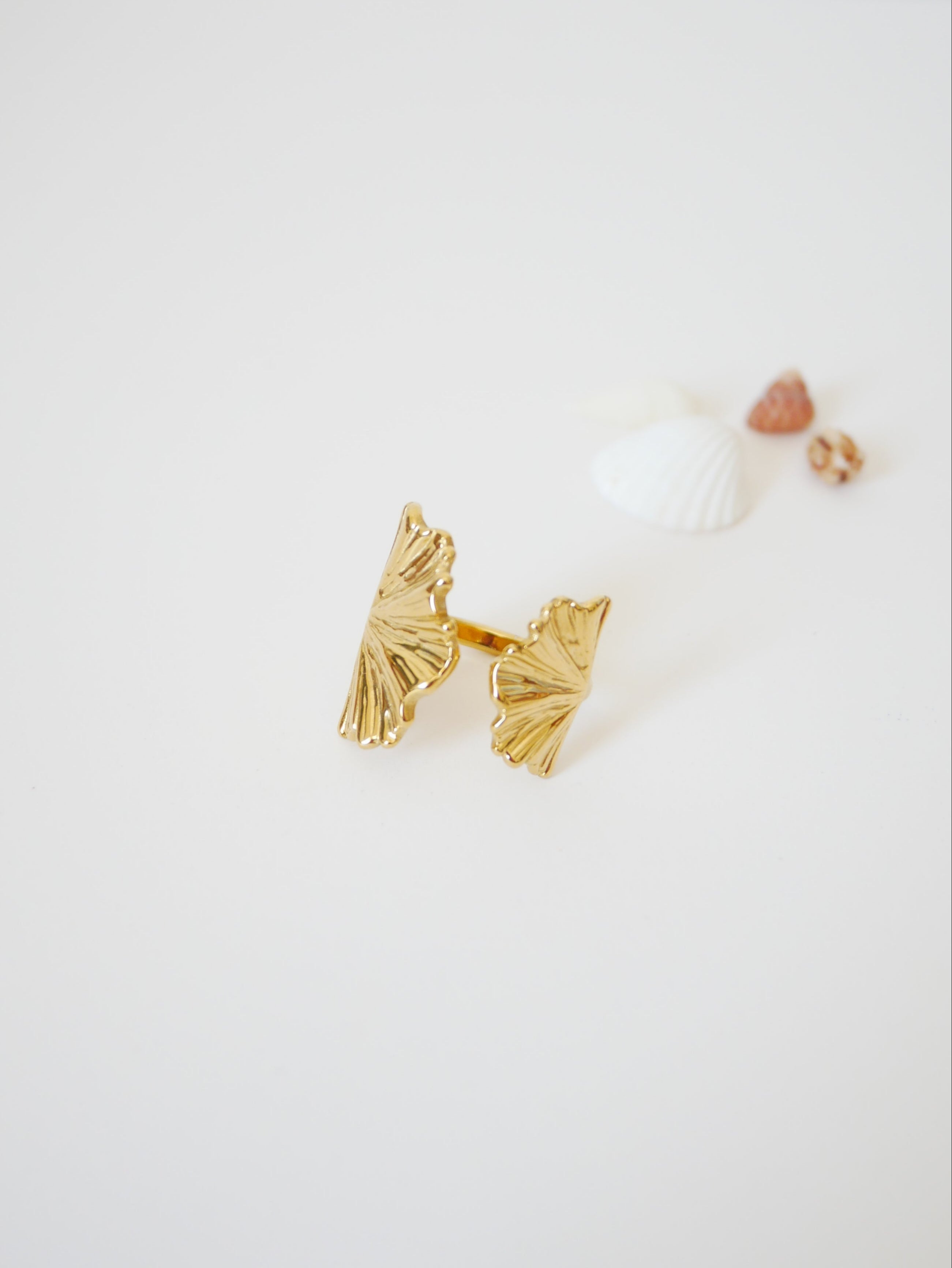 Bague feuille Ginkgo